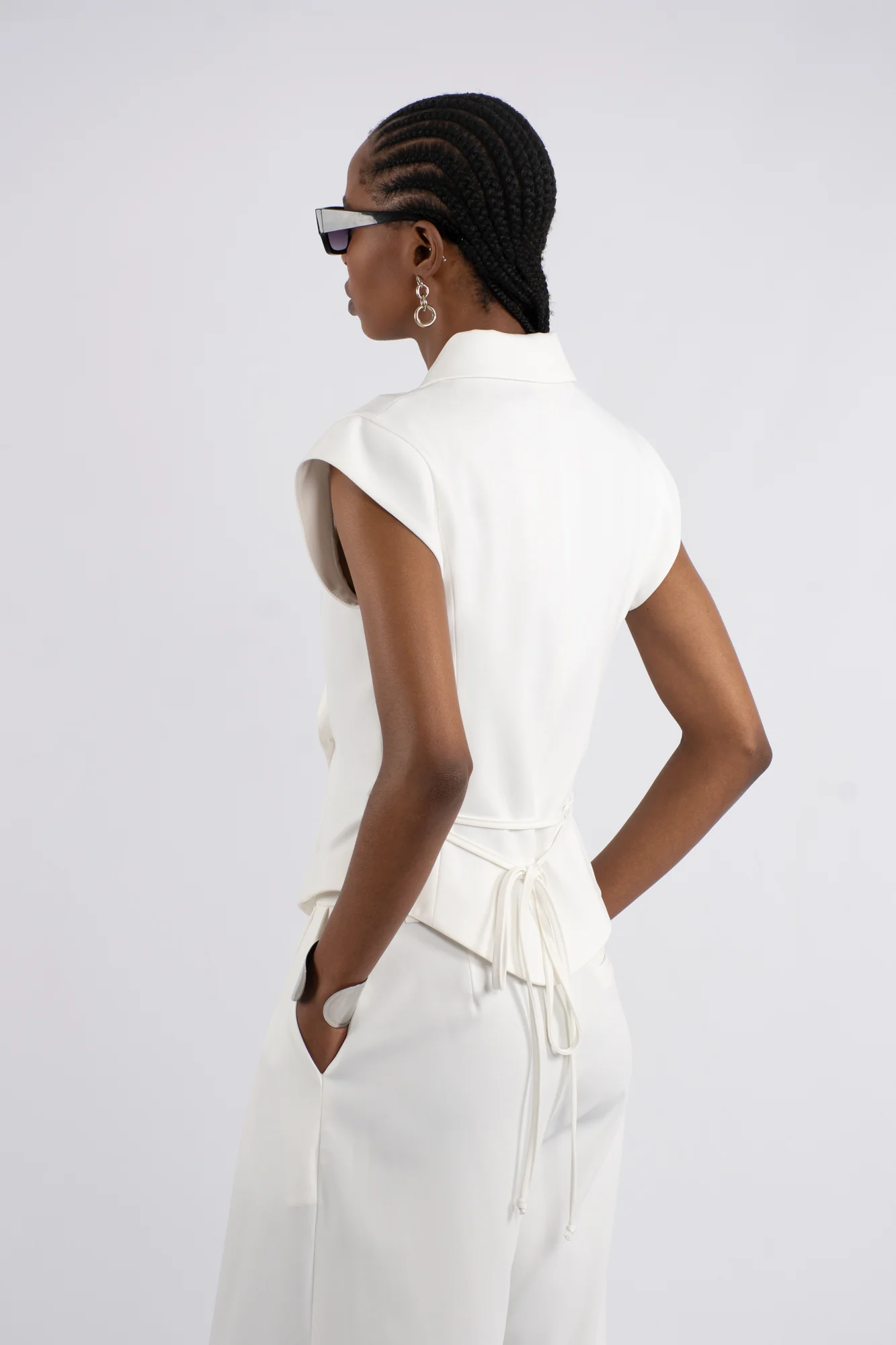 Cap Sleeve Belted Jacket - Image 4