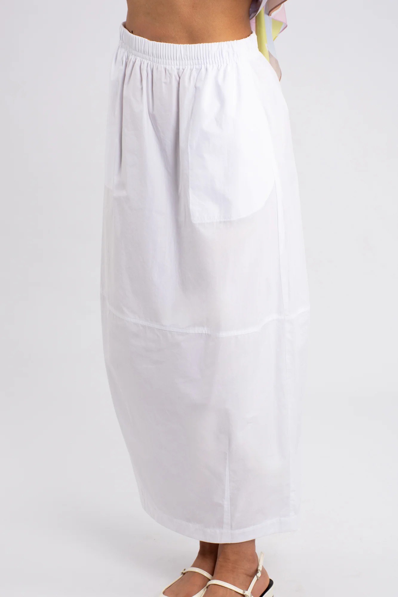 Cotton Midi Barrel Skirt - Image 4