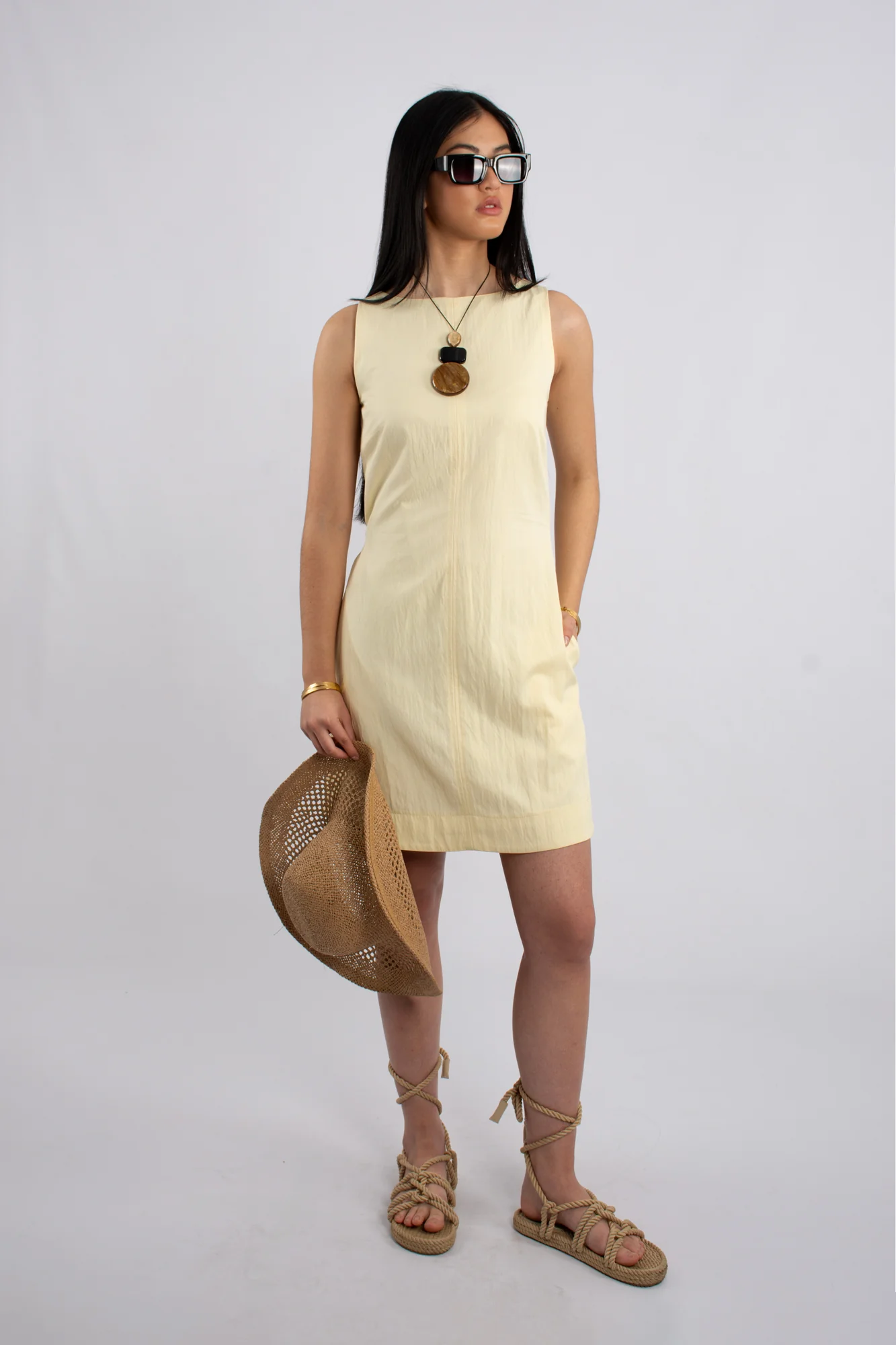 Sleeveless Belted Back Mini Dress