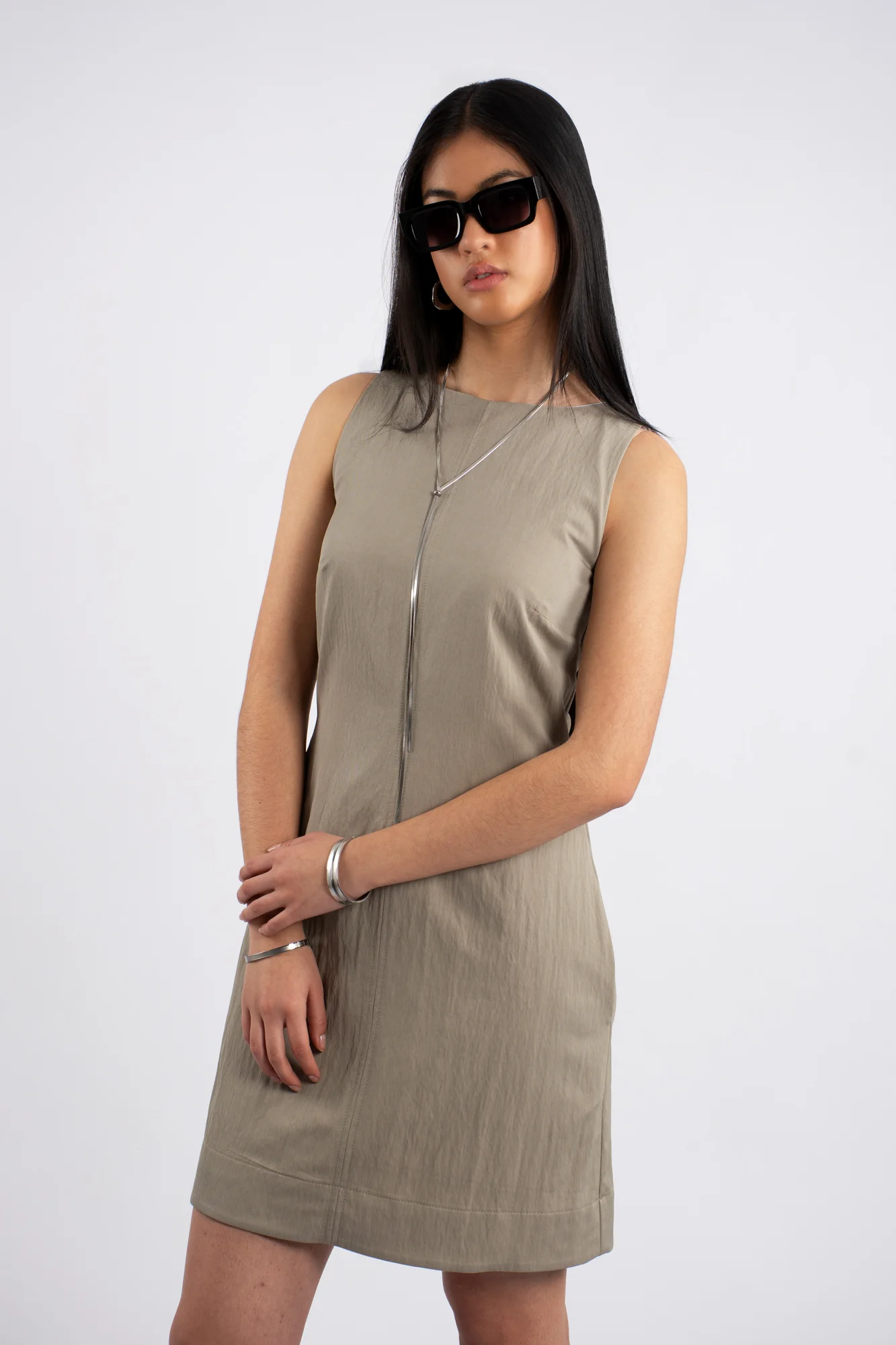 Sleeveless Belted Back Mini Dress - Image 6
