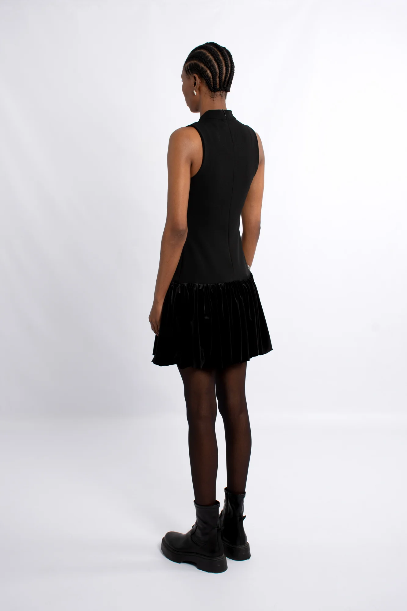 Sleeveless Spandex Velvet Bubble Dress - Image 3